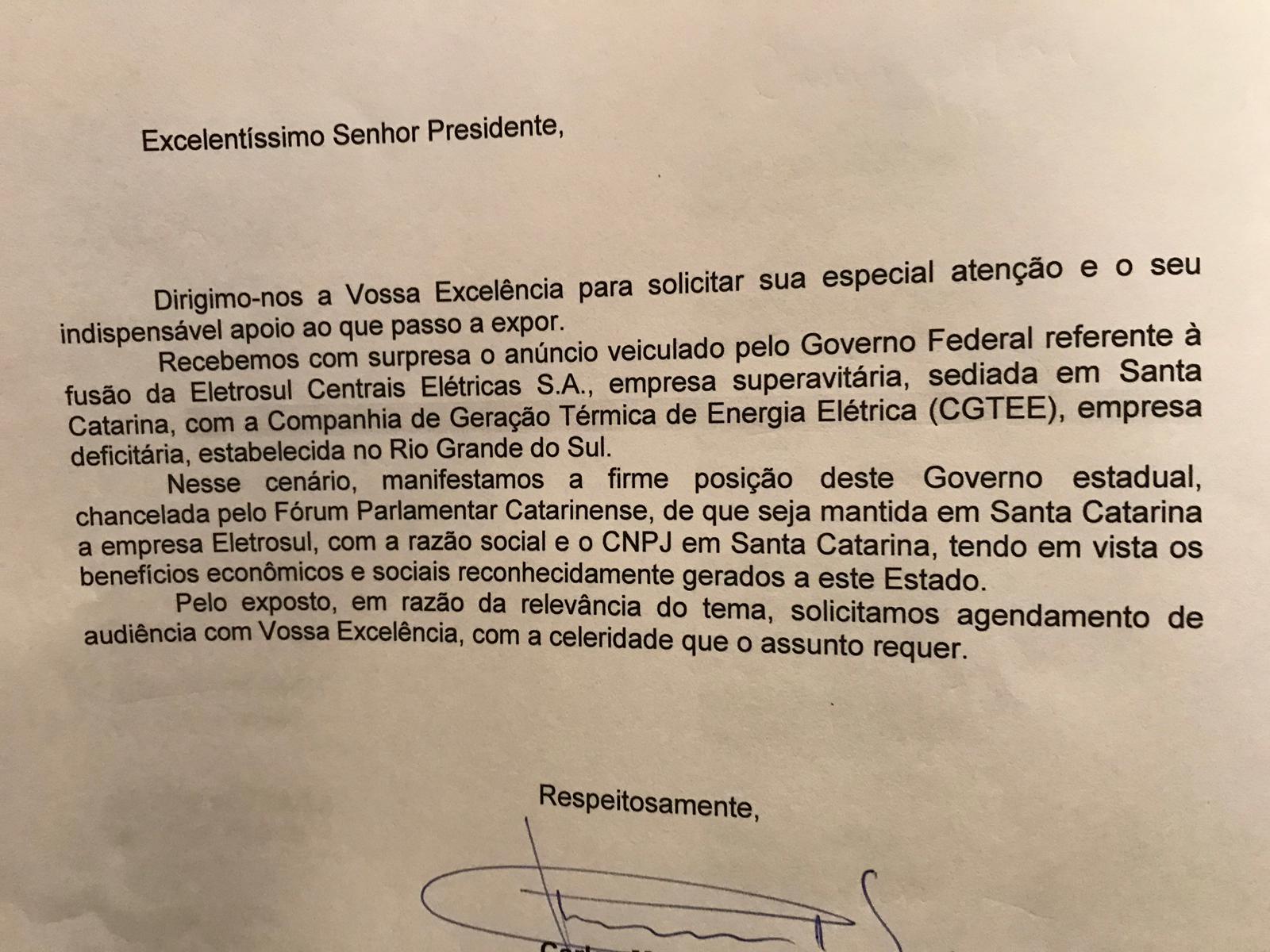 Deputados e senadores de Santa Catarina solicitam audiência com o presidente Bolsonaro
