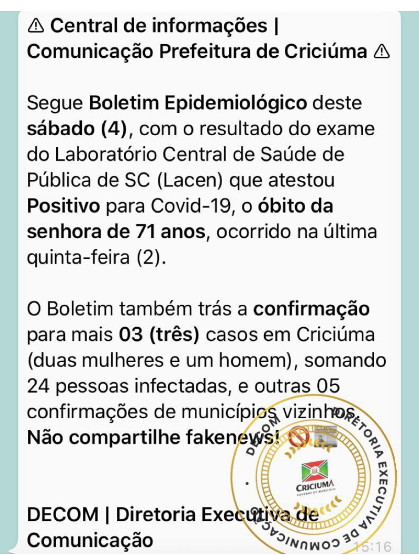 Coronavírus: confirmadas três mortes no Sul